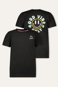B.Nosy T-shirt Timmy verde scuro Smiley - Nero / 98