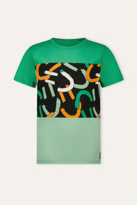 B.Nosy T-shirt Tyler colorblock Smiley - Gumdrop / 98