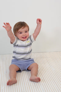 Camiseta B.Nosy Mini Timmy blanca Surf - TIEDYE raya azul / 74