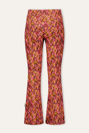 Pepper Flared Broek Zigzag Roze