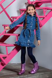 Dilan Denim Jurk Blauw