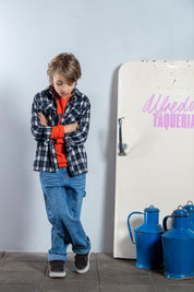 Bas Blouse Ruit Blauw