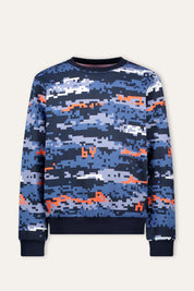 Scott Sweater Print Blauw