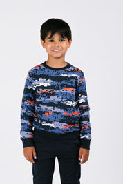 Scott Sweater Print Blauw
