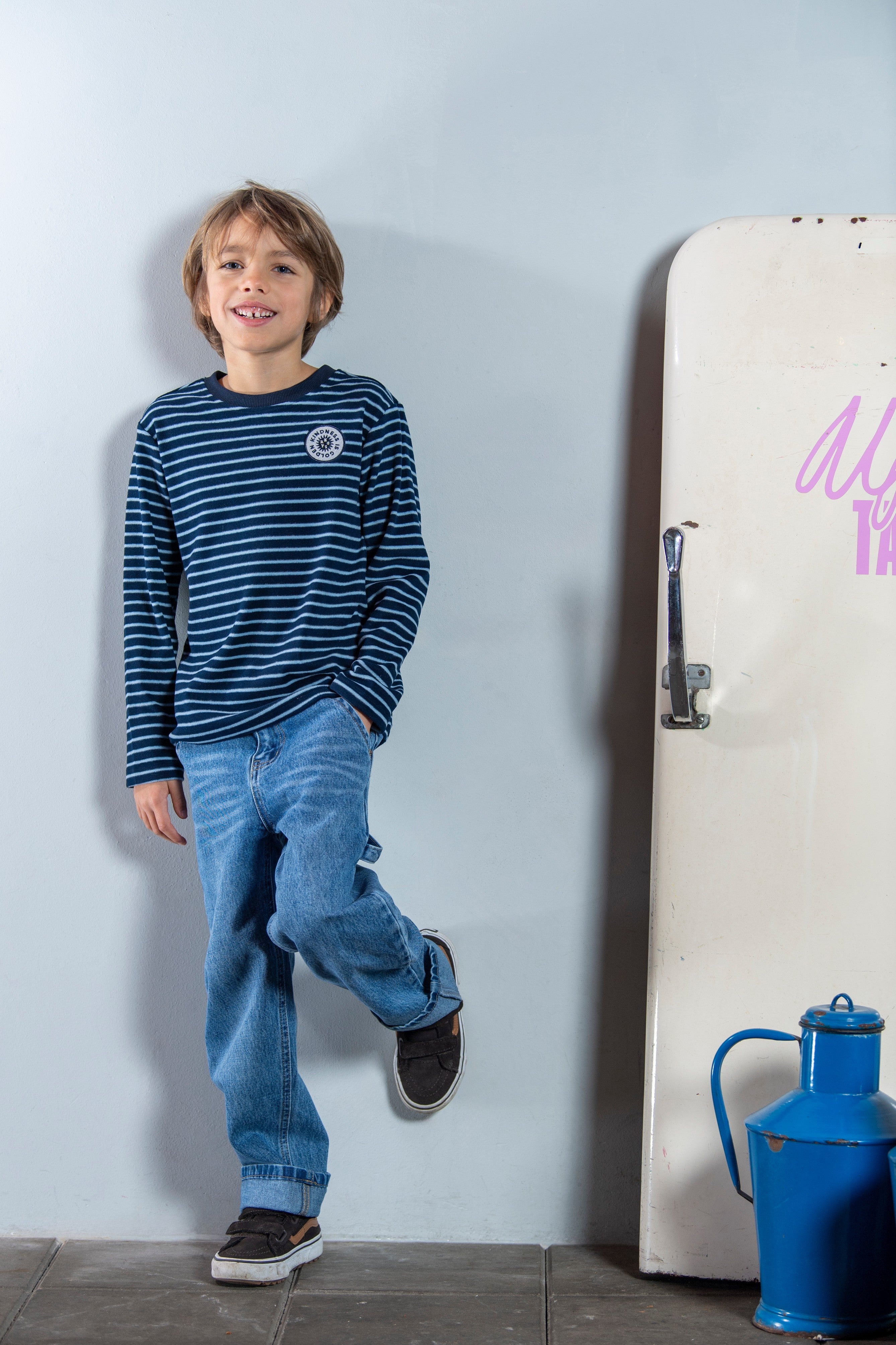 Tobias Long Sleeve Streep Blauw