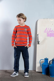 Tobias Long Sleeve Streep Rood