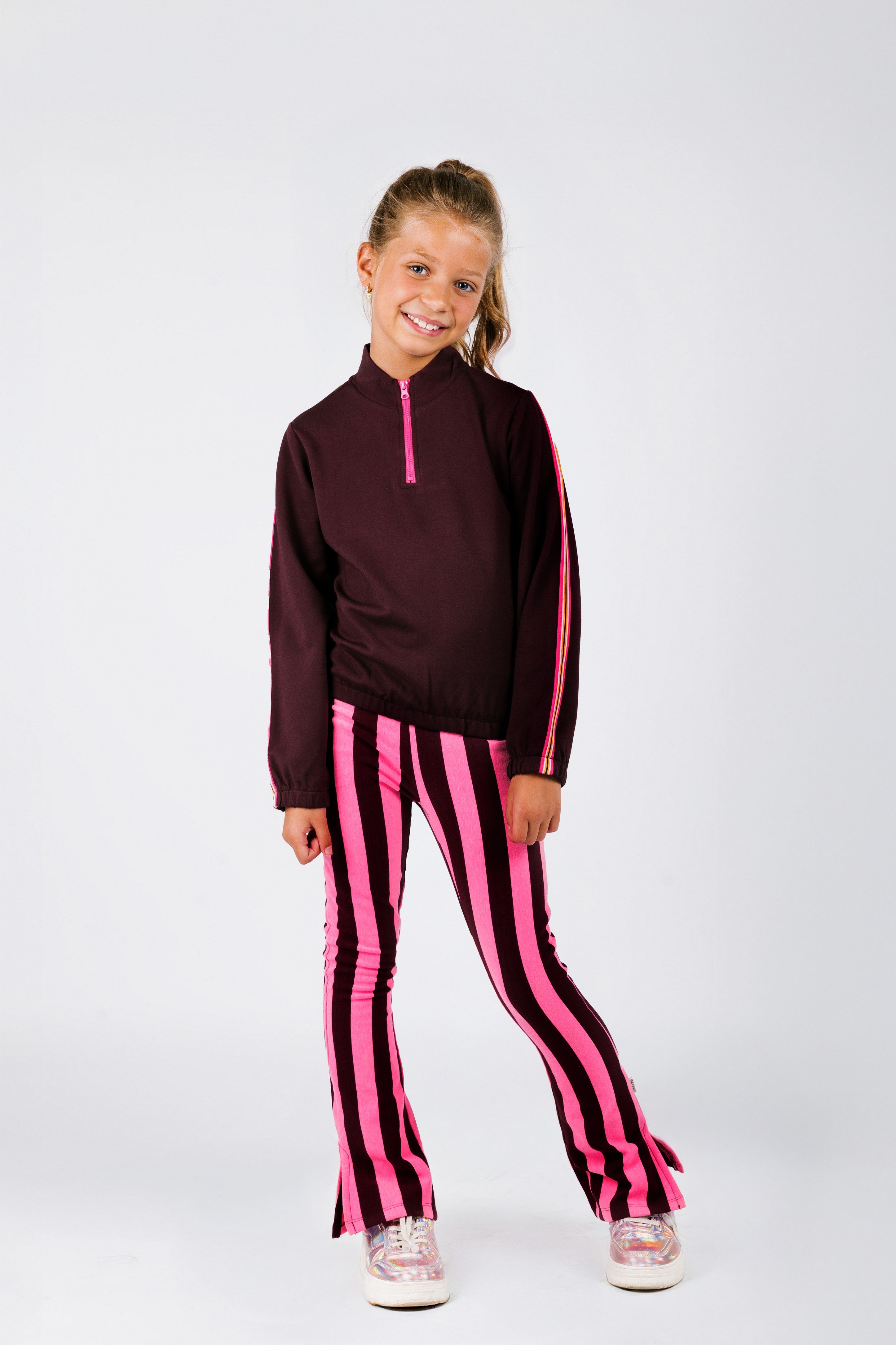 Pria Flared Broek Streep Roze