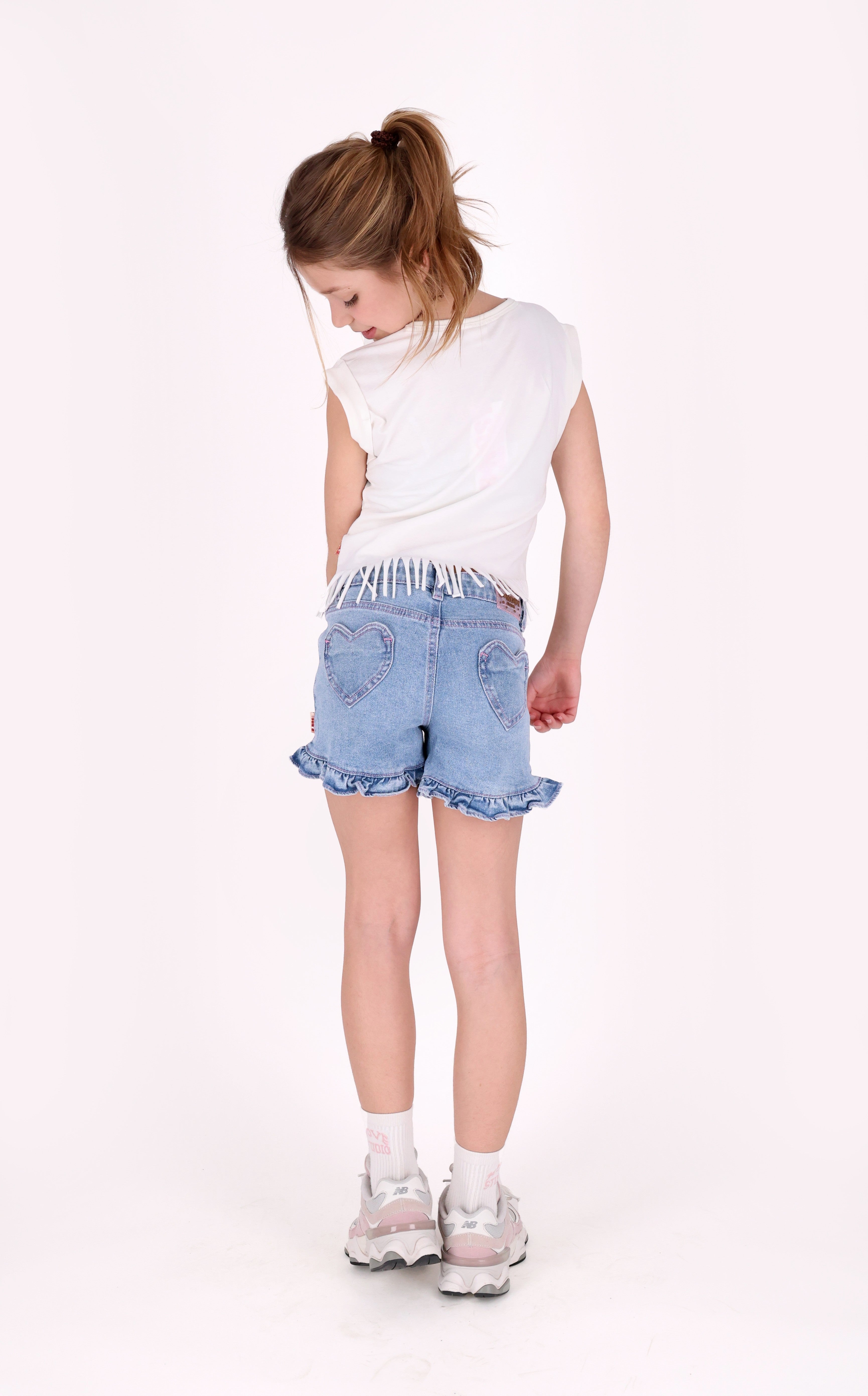 Portia denim short licht denim