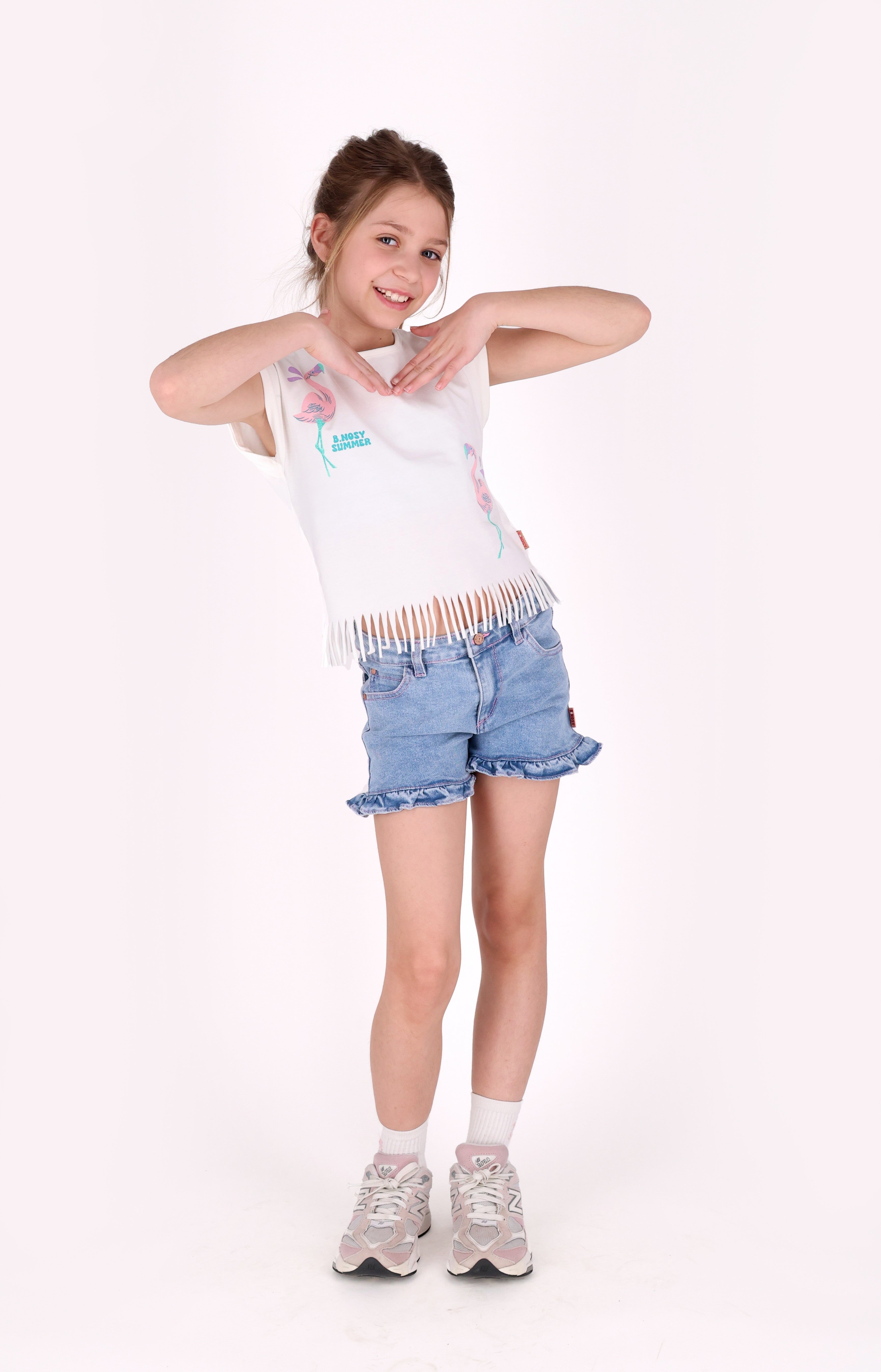 Portia denim short licht denim