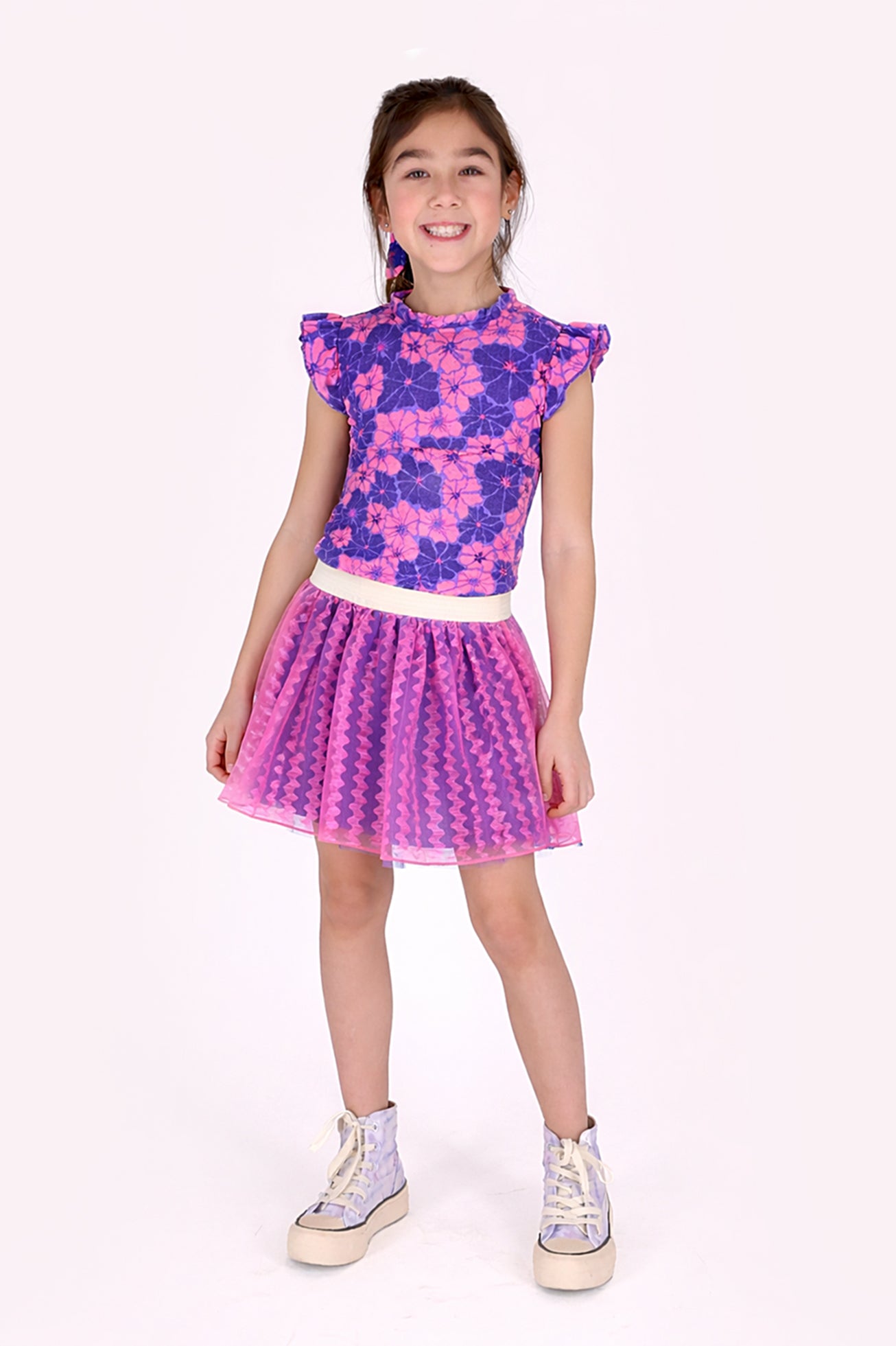 Tamar top bloemen Paars