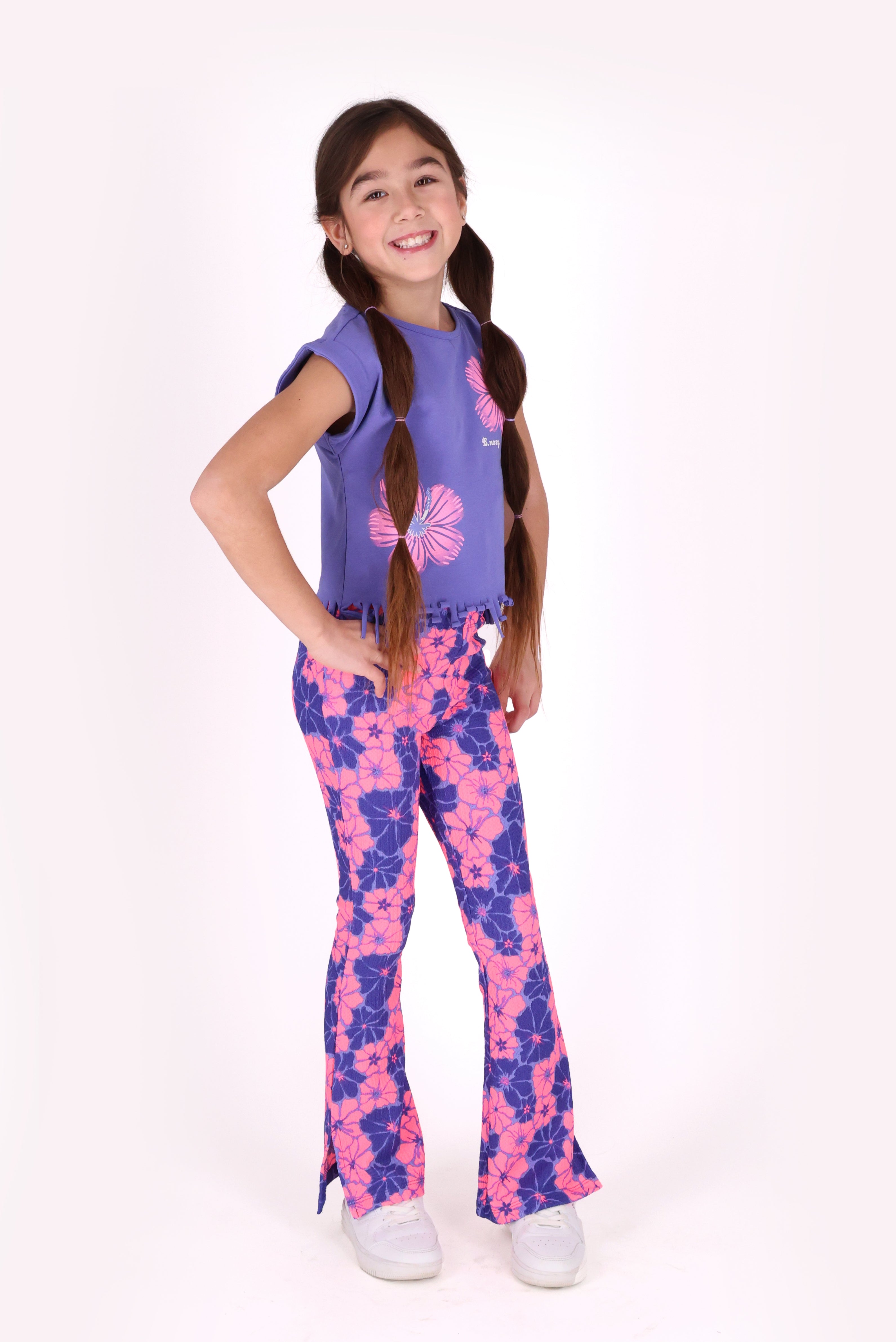 Pepper flared broek bloemen