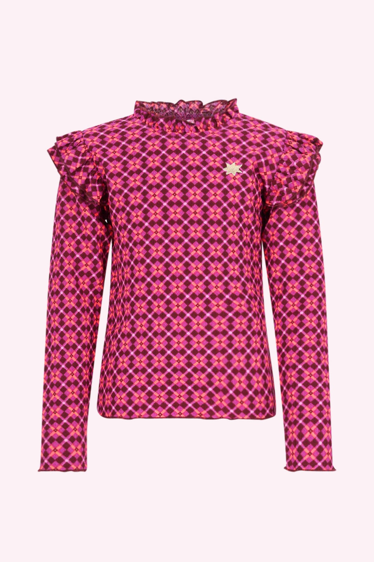 Tiff Lange Mouwen Shirt Roze Smart AOP