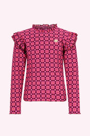 Tiff Lange Mouwen Shirt Roze Smart AOP