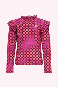 Tiff Lange Mouwen Shirt Roze Smart AOP - SMART AOP / 98