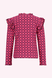 Tiff Lange Mouwen Shirt Roze Smart AOP