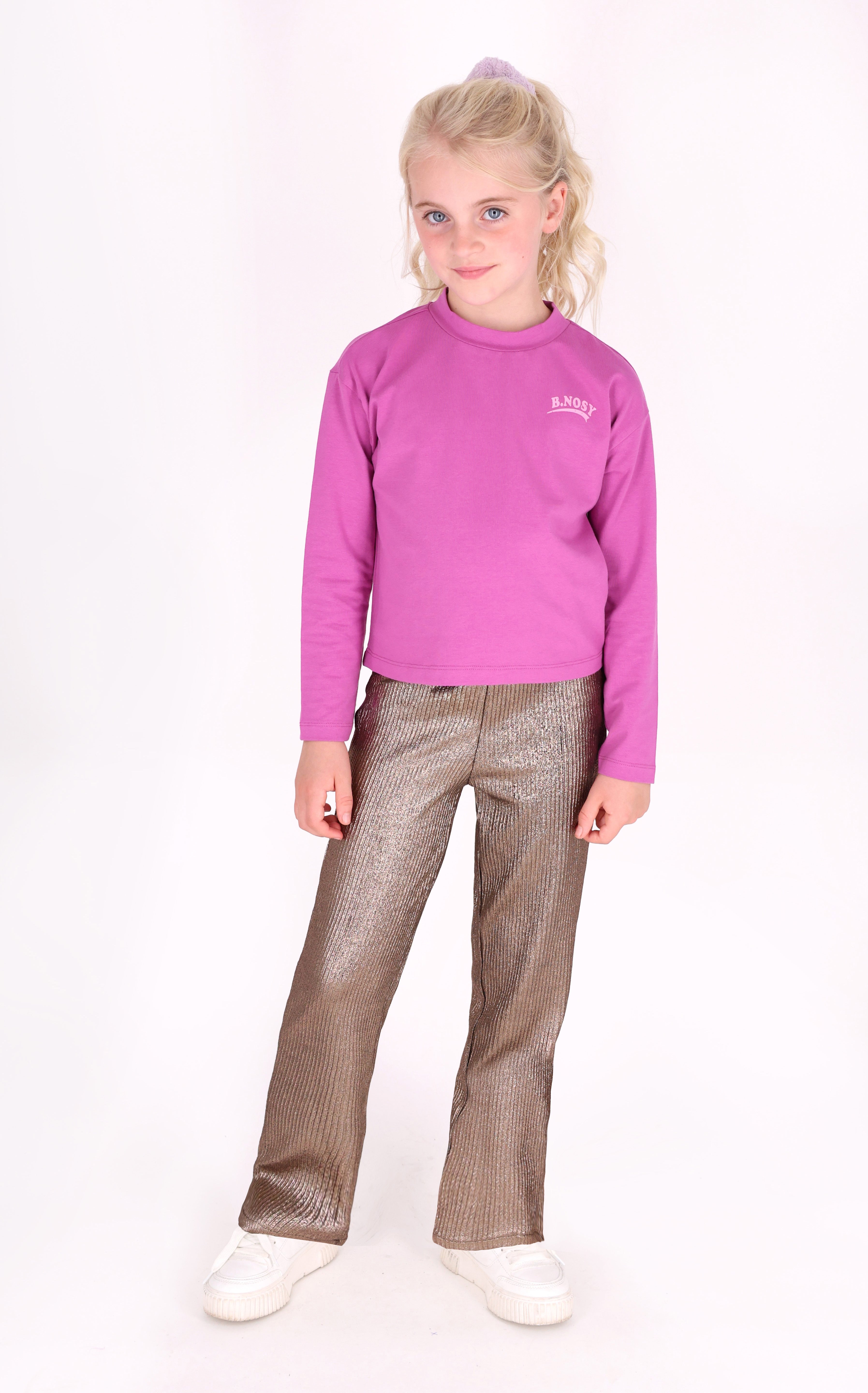 Tina Lange Mouwen Shirt Paars Catt Orchid