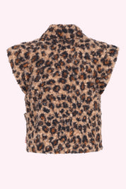 Georgie Teddy Gilet Panterprint Bruin