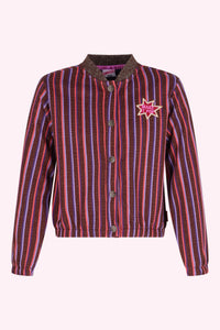 Cynthia Strickjacke Braun - Candy-Streifen / 98