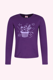 Tara Lange Mouwen Shirt Donkerpaars