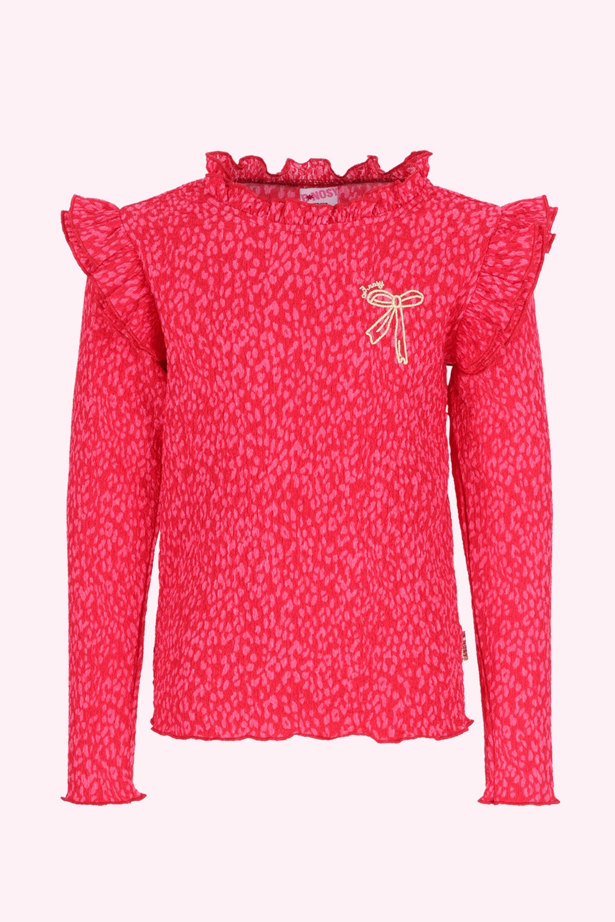 Tiff Long Sleeve Shirt Pink Leopard Print
