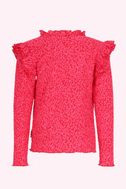 Tiff Long Sleeve Shirt Pink Leopard Print