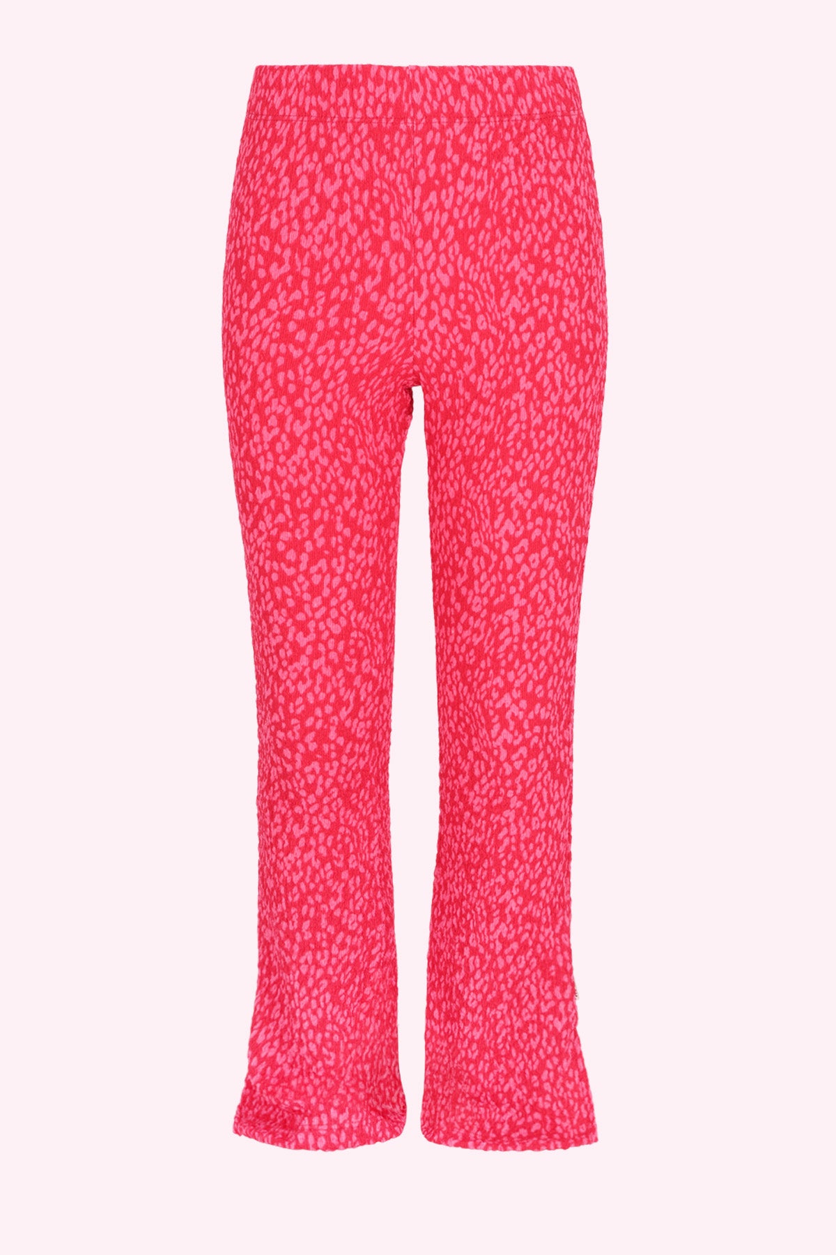 Pepper Flared Trousers Pink Leopard Print