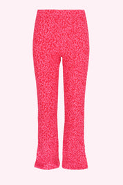 Pepper Flared Trousers Pink Leopard Print
