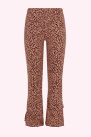 Phae Flared Trousers Brown Leopard Print