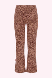 Phae Flared Trousers Brown Leopard Print