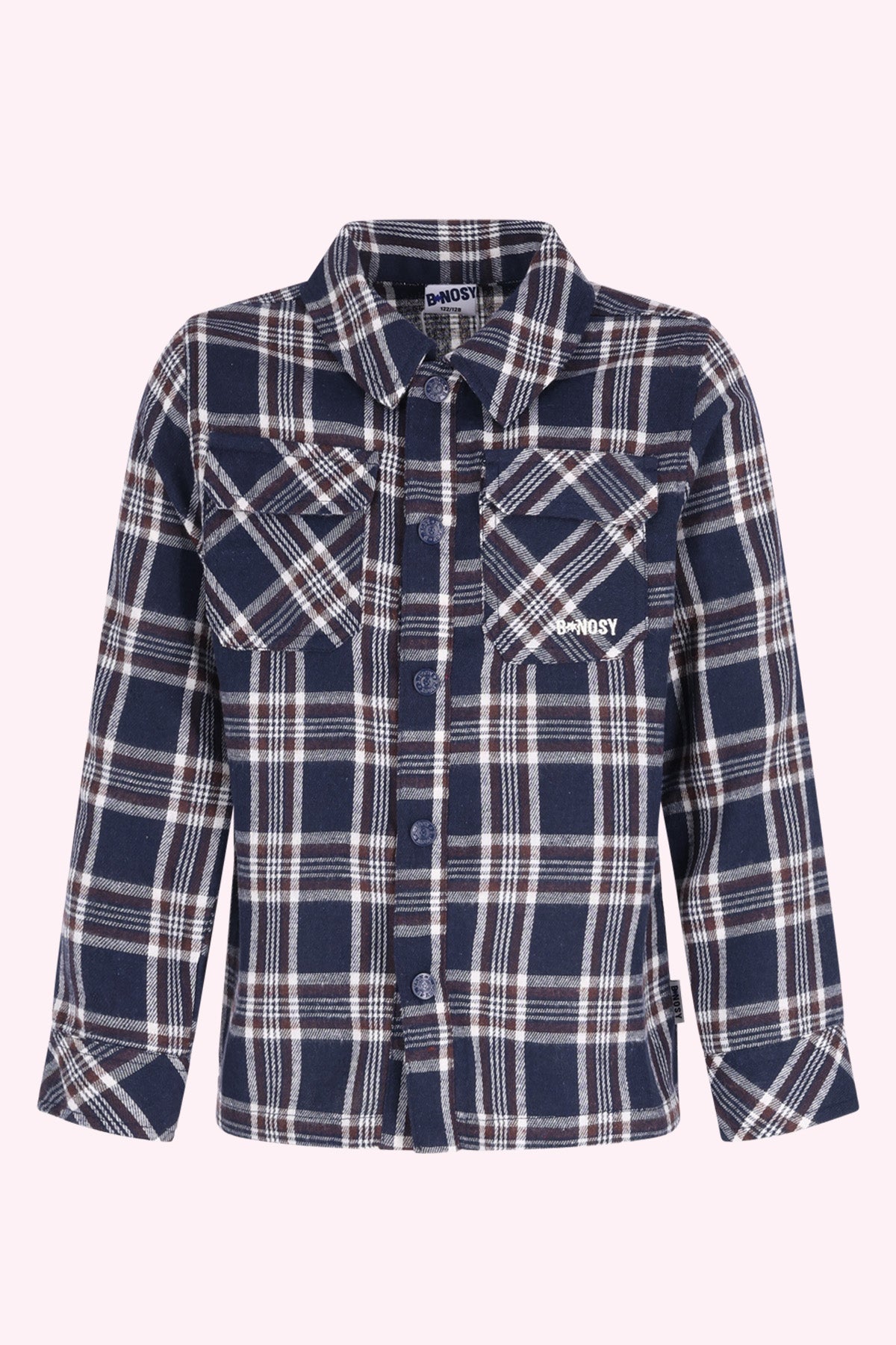 Bas Geruite blouse Donkerblauw