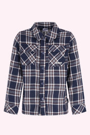 Bas Geruite blouse Donkerblauw