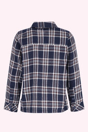 Bas Geruite blouse Donkerblauw