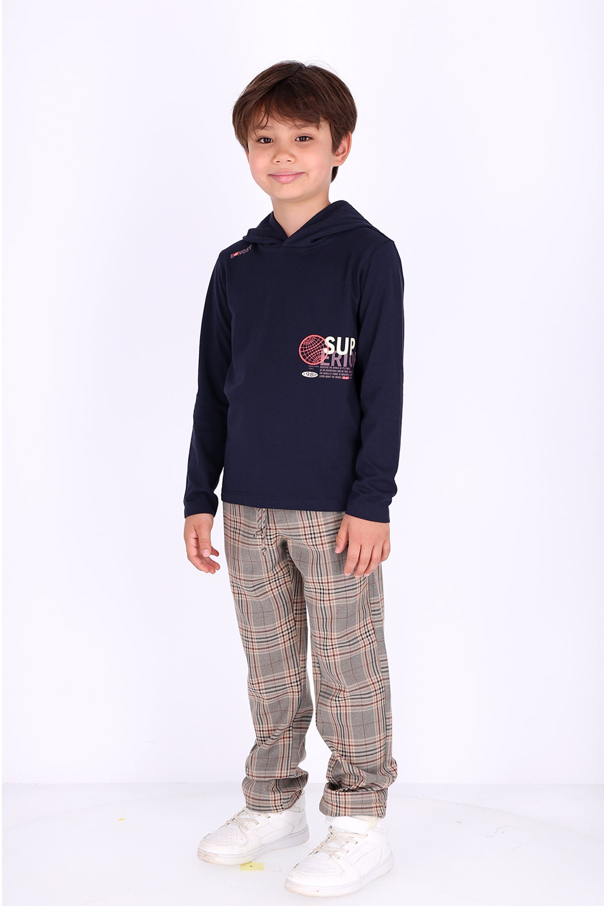Philip checkered Broek Beige