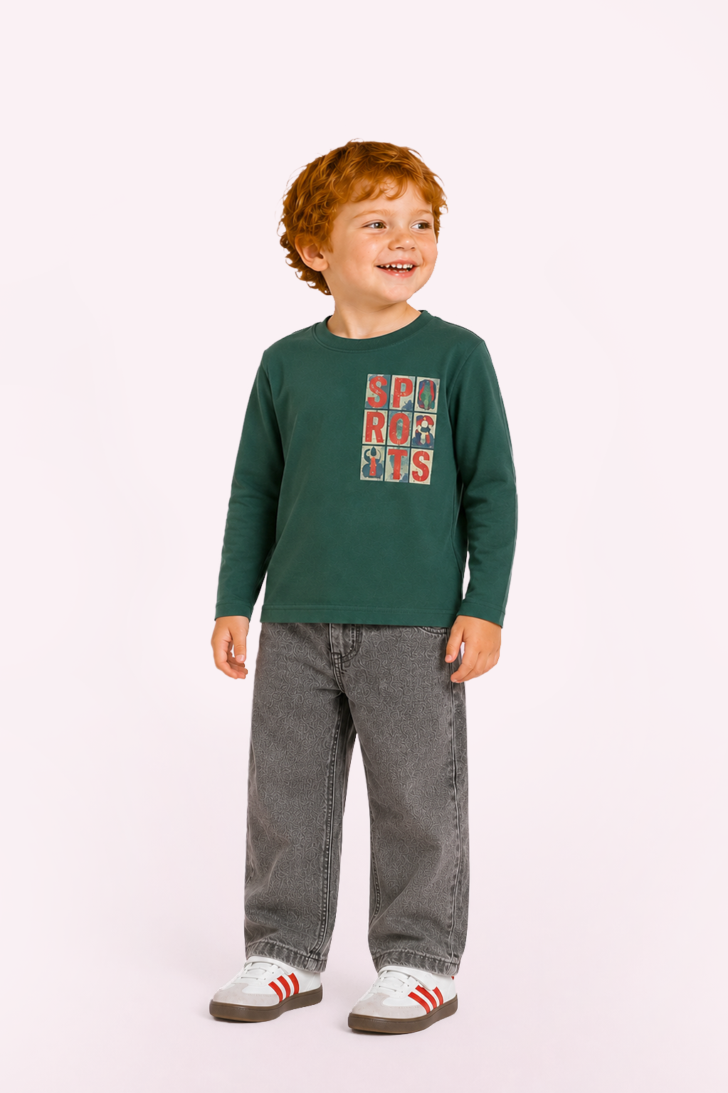 Mini Tobias Lange Mouwen Shirt Donkergroen