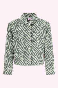 Brix Bluse Grün - Grüner Zebra-Denim / 98
