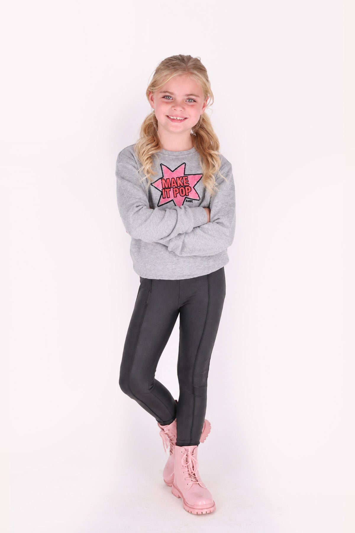 Luna Nep Leren Legging Zwart