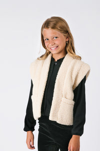 Chaleco de borreguito para niña Georgie B.Nosy - Crudo / 98-104