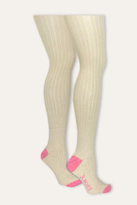 Mia B.Nosy Girls Glitterstrumpfhose Ecru - Ekru / 86-92